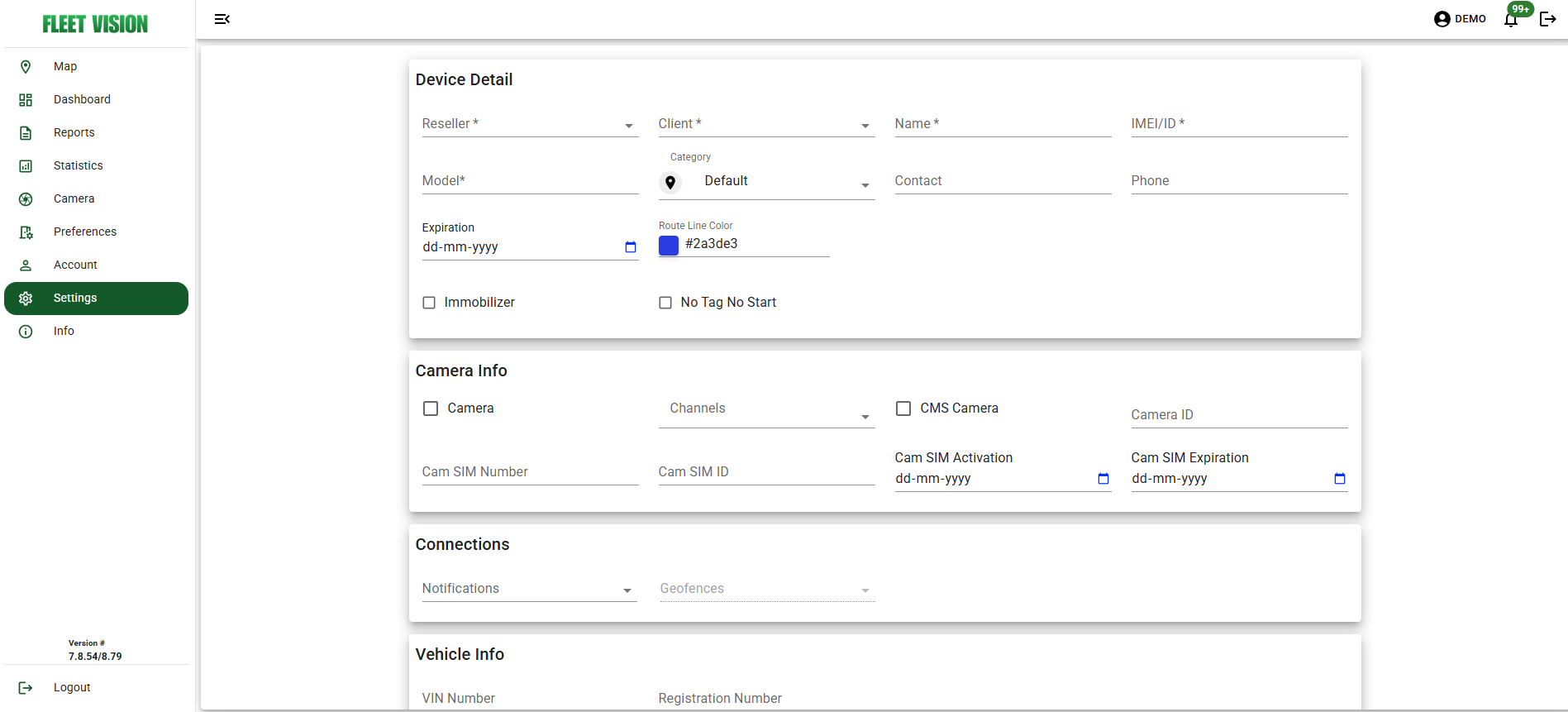 Device Configuration Form